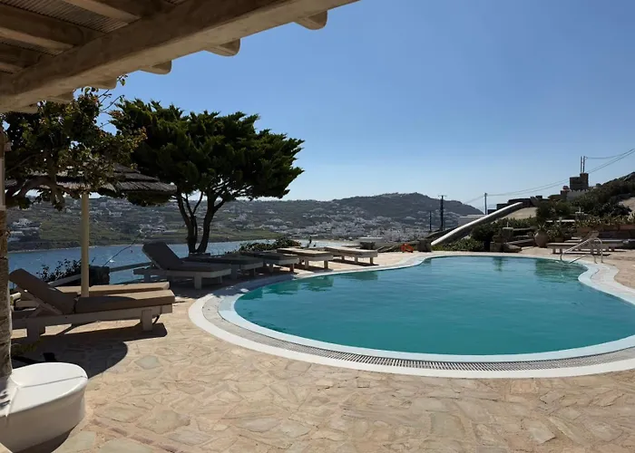 Stylish Villa In Ornos With Amazing View &Pool Access